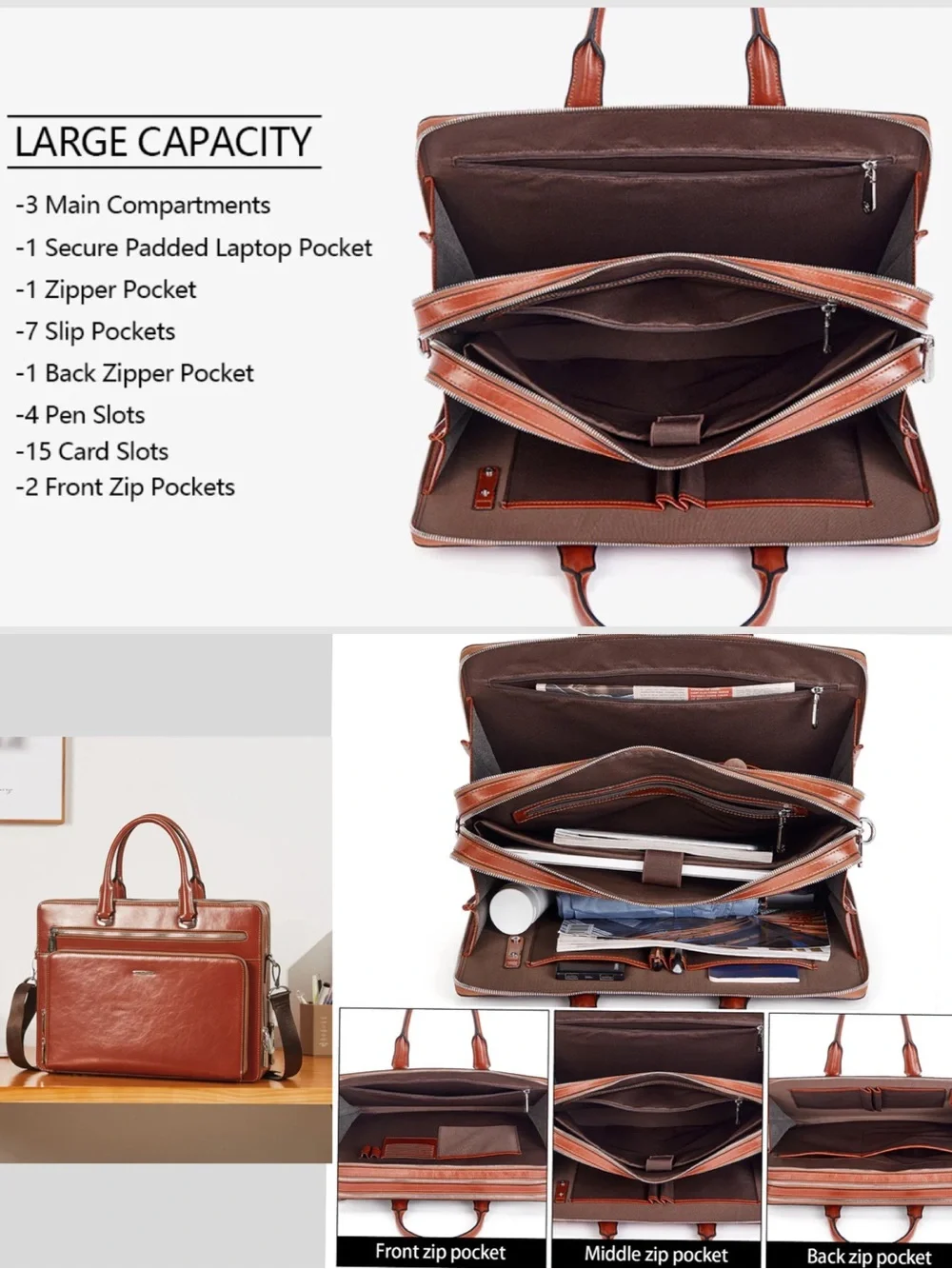 BOSTANTEN Carol 15.6 Inch Laptop Briefcase